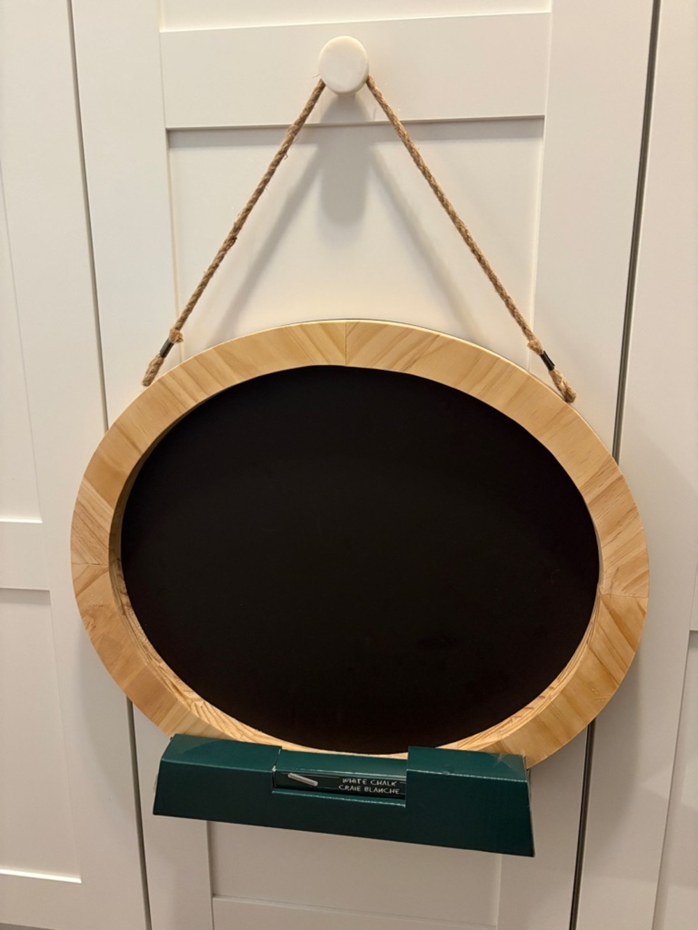 Wooden Oval Chalkboard Sign 22” Farmhouse Hanging Blackboard Rustic Cottagecore